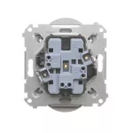 Simon 55 WMDW-00200N-143 Gniazdo wtyczkowe podwójne bez uziemienia z przesłonami (moduł) 16 A, 250 V~, szybkozłącza; Aluminium mat