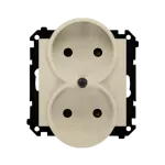 Simon 55 WMDW-00200N-144 Gniazdo wtyczkowe podwójne bez uziemienia z przesłonami (moduł) 16 A, 250 V~, szybkozłącza; Szampański mat