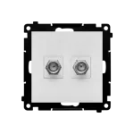 Simon 55 WMDA-11xxxx-114 Gniazdo antenowe typu „F” podwójne (moduł). Do instalacji indywidualnych; Jasnoszary mat