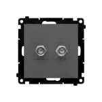 Simon 55 WMDA-11xxxx-116 Gniazdo antenowe typu „F” podwójne (moduł). Do instalacji indywidualnych; Grafitowy mat