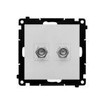 Simon 55 WMDA-11xxxx-143 Gniazdo antenowe typu „F” podwójne (moduł). Do instalacji indywidualnych; Aluminium mat