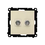 Simon 55 WMDA-11xxxx-144 Gniazdo antenowe typu „F” podwójne (moduł). Do instalacji indywidualnych; Szampański mat