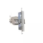 Simon 55 WMDA-P93xx6-114 Gniazdo komputerowe podwójne RJ45 kategoria 6, ekranowane z przesłoną przeciwkurzową (moduł); Jasnoszary mat