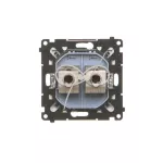 Simon 55 WMDA-P93xx6-143 Gniazdo komputerowe podwójne RJ45 kategoria 6, ekranowane z przesłoną przeciwkurzową (moduł); Aluminium mat