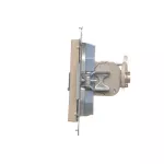 Simon 55 WMDA-P93xx6-144 Gniazdo komputerowe podwójne RJ45 kategoria 6, ekranowane z przesłoną przeciwkurzową (moduł); Szampański mat