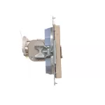 Simon 55 WMDA-P93xx6-144 Gniazdo komputerowe podwójne RJ45 kategoria 6, ekranowane z przesłoną przeciwkurzową (moduł); Szampański mat