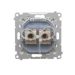 Simon 55 WMDA-P93xx6-144 Gniazdo komputerowe podwójne RJ45 kategoria 6, ekranowane z przesłoną przeciwkurzową (moduł); Szampański mat