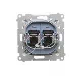 Simon 55 WMDA-P92xx5-111 Gniazdo komputerowe podwójne RJ45 kategoria 6, z przesłoną przeciwkurzową (moduł); Biały mat