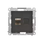 Simon 55 WMDA-P93xx5-149 Gniazdo komputerowe pojedyncze RJ45 kategoria 6, ekranowane z przesłoną przeciwkurzową (moduł); Czarny mat