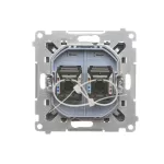 Simon 55 WMDA-P92xx5-116 Gniazdo komputerowe podwójne RJ45 kategoria 6, z przesłoną przeciwkurzową (moduł); Grafitowy mat