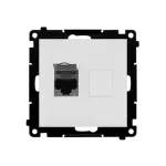 Simon 55 WMDA-P91xx5-114 Gniazdo komputerowe pojedyncze RJ45 kategoria 6, z przesłoną przeciwkurzową (moduł); Jasnoszary mat
