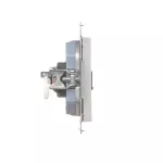 Simon 55 WMDA-P91xx5-114 Gniazdo komputerowe pojedyncze RJ45 kategoria 6, z przesłoną przeciwkurzową (moduł); Jasnoszary mat