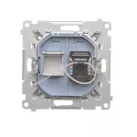 Simon 55 WMDA-P91xx5-114 Gniazdo komputerowe pojedyncze RJ45 kategoria 6, z przesłoną przeciwkurzową (moduł); Jasnoszary mat