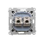 Simon 55 WMDA-P93xx6-149 Gniazdo komputerowe podwójne RJ45 kategoria 6, ekranowane z przesłoną przeciwkurzową (moduł); Czarny mat