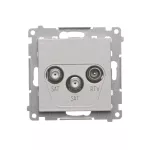 Simon 55 WMDA-021007-143 Gniazdo antenowe satelitarne podwójne SAT-SAT-RTV (moduł). 2x Wejście: 5 MHz÷2,4 GHz; Aluminium mat