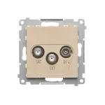 Simon 55 WMDA-021007-144 Gniazdo antenowe satelitarne podwójne SAT-SAT-RTV (moduł). 2x Wejście: 5 MHz÷2,4 GHz; Szampański mat