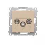 Simon 55 WMDA-021006-144 Gniazdo antenowe R-TV-SAT przelotowe 7 dB (moduł). 1x Wejście: 5 MHz÷2,4 GHz; Szampański mat