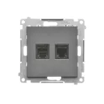 Simon 55 WMDA-P92xx4-116 Gniazdo telefoniczne podwójne RJ12 (moduł); Grafitowy mat