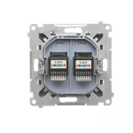 Simon 55 WMDA-P92xx4-116 Gniazdo telefoniczne podwójne RJ12 (moduł); Grafitowy mat