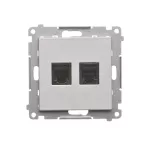 Simon 55 WMDA-P92xx4-143 Gniazdo telefoniczne podwójne RJ12 (moduł); Aluminium mat