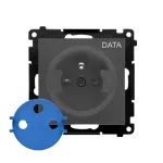 Simon 55 WMDW-TGD1CZ-116 Gniazdo DATA z kluczem uprawniającym (moduł) 16 A, 250 V~, szybkozłącza; Grafitowy mat