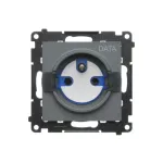 Simon 55 WMDW-TGD1CZ-116 Gniazdo DATA z kluczem uprawniającym (moduł) 16 A, 250 V~, szybkozłącza; Grafitowy mat