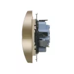 Simon 55 WMDW-00210N-144 Gniazdo wtyczkowe podwójne z uziemieniem z przesłonami (moduł) 16 A, 250 V~, szybkozłącza; Szampański mat