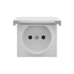 Simon 55 WMDW-P0121x-114 Pokrywa gniazda wtyczkowego pojedynczego z klapką w kolorze pokrywy do: SGZ1CM, SGZ1M; Jasnoszary mat