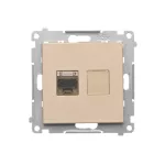 Simon 55 WMDA-P93xx5-144 Gniazdo komputerowe pojedyncze RJ45 kategoria 6, ekranowane z przesłoną przeciwkurzową (moduł); Szampański mat