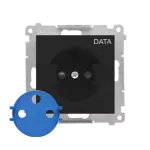 Simon 55 WMDW-TGD1CZ-149 Gniazdo DATA z kluczem uprawniającym (moduł) 16 A, 250 V~, szybkozłącza; Czarny mat