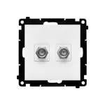 Simon 55 WMDA-11xxxx-111 Gniazdo antenowe typu „F” podwójne (moduł). Do instalacji indywidualnych; Biały mat