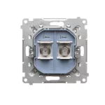 Simon 55 WMDA-11xxxx-111 Gniazdo antenowe typu „F” podwójne (moduł). Do instalacji indywidualnych; Biały mat