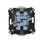 Simon 55 WMDW-00200N-114 Gniazdo wtyczkowe podwójne bez uziemienia z przesłonami (moduł) 16 A, 250 V~, szybkozłącza; Jasnoszary mat