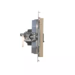 Simon 55 WMDA-P91xx5-144 Gniazdo komputerowe pojedyncze RJ45 kategoria 6, z przesłoną przeciwkurzową (moduł); Szampański mat