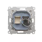 Simon 55 WMDA-P91xx5-144 Gniazdo komputerowe pojedyncze RJ45 kategoria 6, z przesłoną przeciwkurzową (moduł); Szampański mat