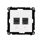Simon 55 WMDK-16105N-111 Gniazdo komputerowe RJ45 kategoria 5e + telefoniczne RJ12 (moduł); Biały mat