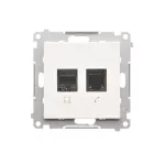 Simon 55 WMDK-16105N-111 Gniazdo komputerowe RJ45 kategoria 5e + telefoniczne RJ12 (moduł); Biały mat