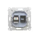 Simon 55 WMDK-16105N-111 Gniazdo komputerowe RJ45 kategoria 5e + telefoniczne RJ12 (moduł); Biały mat