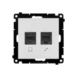 Simon 55 WMDK-16105N-114 Gniazdo komputerowe RJ45 kategoria 5e + telefoniczne RJ12 (moduł); Jasnoszary mat