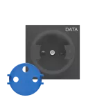 Simon 55 WMDW-TGD1ZP-116 Pokrywa gniazda wtyczkowego pojedynczego z kluczem DATA do: SGZ1CM/ SGZ1M; Grafitowy mat