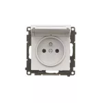 Simon 55 WMDW-50122x-114 Gniazdo wtyczkowe do wersji IP44 bez uszczelki (moduł) 16 A, 250 V~, szybkozłącza. Klapka w kolorze pokrywy; Jasnoszary mat