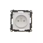 Simon 55 WMDW-50122x-114A Gniazdo wtyczkowe do wersji IP44 bez uszczelki (moduł) 16 A, 250 V~, szybkozłącza. Klapka transparentna; Jasnoszary mat