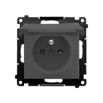 Simon 55 WMDW-50122x-116 Gniazdo wtyczkowe do wersji IP44 bez uszczelki (moduł) 16 A, 250 V~, szybkozłącza. Klapka w kolorze pokrywy; Grafitowy mat