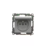 Simon 55 WMDW-50122x-116 Gniazdo wtyczkowe do wersji IP44 bez uszczelki (moduł) 16 A, 250 V~, szybkozłącza. Klapka w kolorze pokrywy; Grafitowy mat