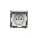 Simon 55 WMDW-50122x-143 Gniazdo wtyczkowe do wersji IP44 bez uszczelki (moduł) 16 A, 250 V~, szybkozłącza. Klapka w kolorze pokrywy; Aluminium mat