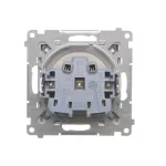 Simon 55 WMDW-50122x-143A Gniazdo wtyczkowe do wersji IP44 bez uszczelki (moduł) 16 A, 250 V~, szybkozłącza. Klapka transparentna; Aluminium mat