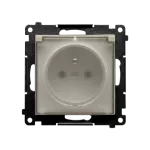 Simon 55 WMDW-50122x-144A Gniazdo wtyczkowe do wersji IP44 bez uszczelki (moduł) 16 A, 250 V~, szybkozłącza. Klapka transparentna; Szampański mat