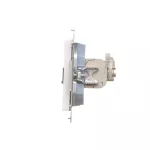 Simon 55 WMDA-P93xx6-111 Gniazdo komputerowe podwójne RJ45 kategoria 6, ekranowane z przesłoną przeciwkurzową (moduł); Biały mat