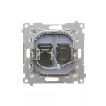 Simon 55 WMDA-P96xx7-143 Gniazdo HDMI + RJ45 kat.6. (moduł); Aluminium mat