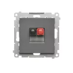 Simon 55 WMDG-01100x-116 Gniazdo głośnikowe 1-krotne (moduł). Przekrój przewodów dla wejścia i wyjścia 2,5 mm2; Grafitowy mat
